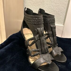 Marciano Black Braided Sandals